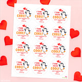 "You're Cool" Penguin Valentine's Day Stickers