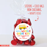 "Wheelie Great Kid" School Bus Valentine's Day Stickers