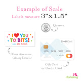 "I Love You To Bits" Valentine's Day Labels