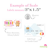 Pink "It's A Real Treat" Rice Treat Valentine Labels