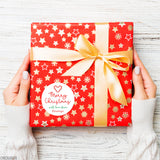 Candy Cane Heart Merry Christmas Gift Labels