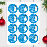 "Snowman Kisses" Holiday Stickers