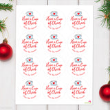 "Cup of Cheer" Holiday Gift Stickers