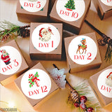 12 Days of Christmas Gift Labels - Vintage Santa