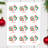 Merry Fish-Mas Christmas Stickers
