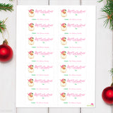 Pink Vintage Santa Merry Christmas Gift Labels