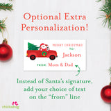 To Child From Santa Christmas Gift Labels - Santa in a Red Truck
