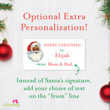 To Child From Santa Christmas Gift Labels - African-American Old Fashioned Santa