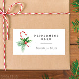 Candy Cane Homemade Christmas Gift Labels