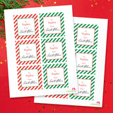 Signed by Santa Christmas Gift Labels - Stripes