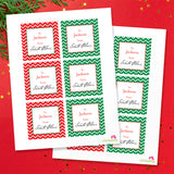 Signed by Santa Christmas Gift Labels - Chevron