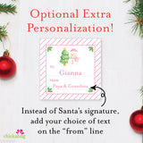Signed by Santa Christmas Gift Labels - Pink Snowman