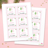 Signed by Santa Christmas Gift Labels - Pink Snowman