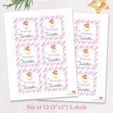 Signed by Santa Christmas Gift Labels - Pink Vintage Santa