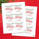 "Happy Holidays" String of Lights Gift Labels