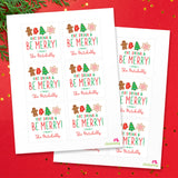 "Eat, Drink & Be Merry" Christmas Cookies Gift Labels