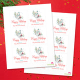 Snowman "Happy Holidays" Gift Labels