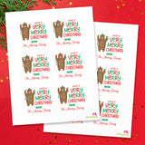 "Very Merry Christmas" Bear Christmas Gift Labels