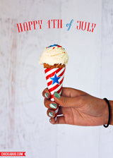 Free Printable 4th of July Ice Cream Cone Wrappers (INSTANT DOWNLOAD)