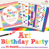 Art Birthday Party Printable Decor Kit (Digital File)