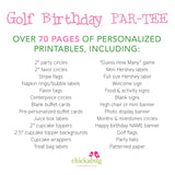 Pink Golf Birthday Party Printable Decor Kit (Digital File)