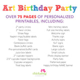 Art Birthday Party Printable Decor Kit (Digital File)