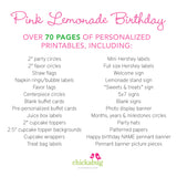 Pink Lemonade Birthday Party Printable Decor Kit (Digital File)