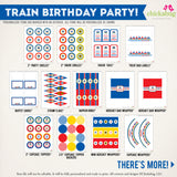 Train Birthday Party Printable Decor Kit (Digital File)