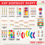 Art Birthday Party Printable Decor Kit (Digital File)