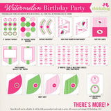 Pink Watermelon Birthday Party Printable Decor Kit (Digital File)