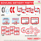 Bowling Birthday Party Printable Decor Kit (Digital File)