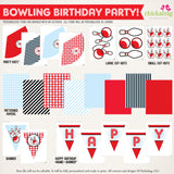 Bowling Birthday Party Printable Decor Kit (Digital File)