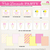 Pink Lemonade Birthday Party Printable Decor Kit (Digital File)