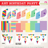 Art Birthday Party Printable Decor Kit (Digital File)