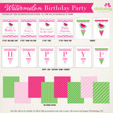 Pink Watermelon Birthday Party Printable Decor Kit (Digital File)
