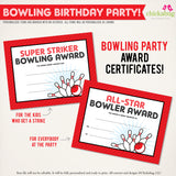 Bowling Birthday Party Printable Decor Kit (Digital File)
