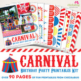 Carnival Birthday Party Printable Decor Kit (Digital File)