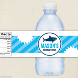 Shark Birthday Water Bottle Labels