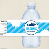 Shark Birthday Party Water Labels
