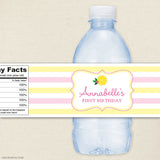Pink Lemonade Birthday Party Water Labels
