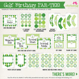 Golf Birthday Party Printable Decor Kit (Digital File)