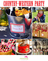 Country Western Birthday Party Printable Decor Kit (Digital File)