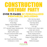 Construction Birthday Party Printable Decor Kit (Digital File)
