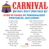 Carnival Birthday Party Printable Decor Kit (Digital File)