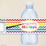 Art Birthday Party Water Labels