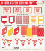 Country Western Birthday Party Printable Decor Kit (Digital File)