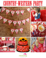 Country Western Birthday Party Printable Decor Kit (Digital File)