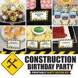 Construction Birthday Party Printable Decor Kit (Digital File)