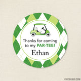 Golf Argyle Party Favor Stickers