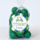 Navy Argyle Golf Party Favor Stickers